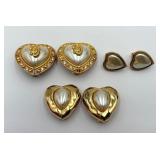 3 Pair of Heart Shape Ear Clips
