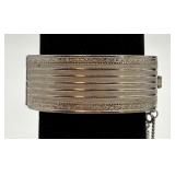 Silver Tone Wide Bangle Bracelet