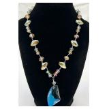Sterling Silver w/ Faceted Crystals Necklace
