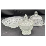 VTG Candy Dish & Butter Dish & Sugar Bowl