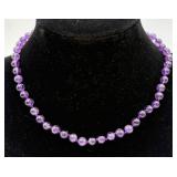 Hand Knotted Sterling Silver & Amethyst Necklace