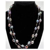 Sterling Silver Peacock Freshwater Pearl Necklace