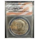 1963 Concept Dollar Overstruck Kennedy Design MS69