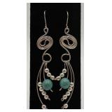 Handcrafted Sterling & Turquoise Dangle Earrings