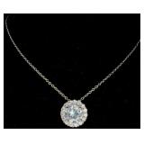 3ct Round Brilliant White Topaz Necklace