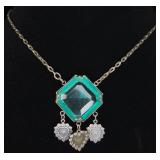 ANTQ Large Aqua Stone Necklace