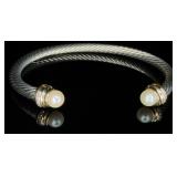 David Yurman 18K Gold & Diamond & Pearl Bracelet