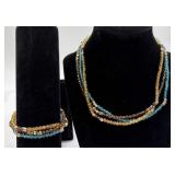 Sterling Silver Multi-color Bead Jewelry Set