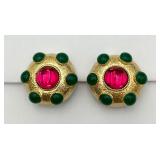 Fancy Large Cabochon Ear Clips