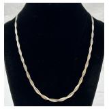 Sterling Silver Double Herringbone Chain Necklace