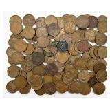 99 Wheat Pennies & 1 Steel Penny