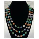 Sterling Silver Mixed Gemstone Necklace