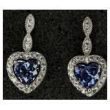 Beautiful Sterling Silver Blue Gemstone Earrings