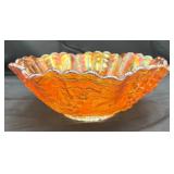 Vtg Imperial Carnival Glass Grape Marigold Bowl