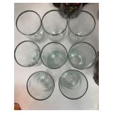 8 Vintage Clear Glass Tumblers