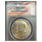 1963 Concept Dollar Overstruck Kennedy Design MS68