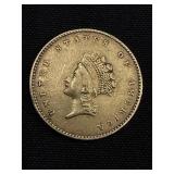 1855 U.S.A Type 2 Indian Princess 1 Gold Dollar