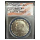 1963 Concept Dollar Overstruck Kennedy Design MS69