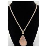 Sterling Silver & Rose Quartz Necklace