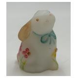 Vtg. Hand-painted Fenton Art Glass Bunny Figurine