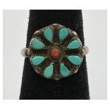 Sterling Silver Turquoise Zuni Ring