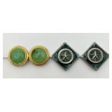 Texas Star/Rope and Golden & Green Ear Clips