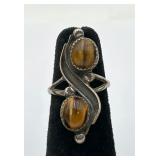 VTG Navajo Sterling Silver & Tigerï¿½s Eye Ring