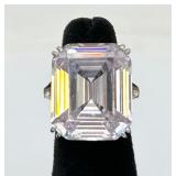 KJLane Heavy Statement Ring w/ Large CZ Solitaire