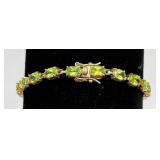 Sterling Silver Peridot Gemstone Bracelet