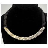 Sterling Silver & Multi-cord Choker Necklace