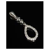 14K White Gold Diamond Pendant