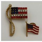 2 American Flag Pins