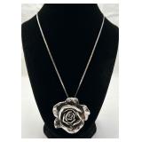 Sterling silver Rose Pendant Necklace