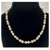 Vintage 12K GF Bead & Faux Pearl Necklace
