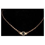 Rose Tone Natural Oval Sapphire Necklace