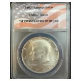 1963 Concept Dollar Overstruck Kennedy Design MS69