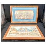 2 Framed Pictures of Swans