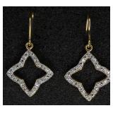David Yurman Diamond Earrings 18K Yellow Gold