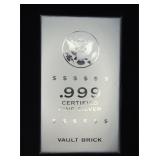 Vault Brick .999 Certified Fine Silver