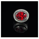 Sterling Silver Ring w/Red Faceted Gemstone