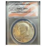 1963 Concept Dollar Overstruck Kennedy Design MS69