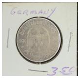 1935 5 Reichsmark Germany 90% Silver Coin