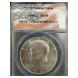 1963 Concept Dollar Overstruck Kennedy Design MS69