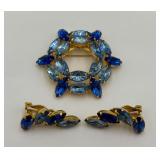 VTG Matching Pin/Brooch & Ear Clips