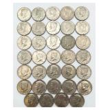 34 Kennedy Half Dollars