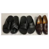 3 Pairs of Menï¿½s Dress Shoes& Slide Onï¿½s
