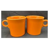 2-Fiesta Tangerine Mug Homer Laughlin Mugs