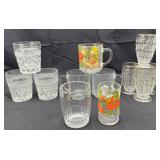 Lot of 9 Glasses & 3 Mugs
