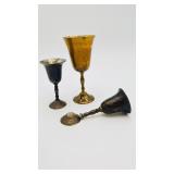 Vintage Brass and Silver-plated Goblets