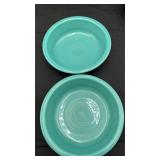2-Homer Laughlin Fiestaware Turquoise 7ï¿½ Bowls
